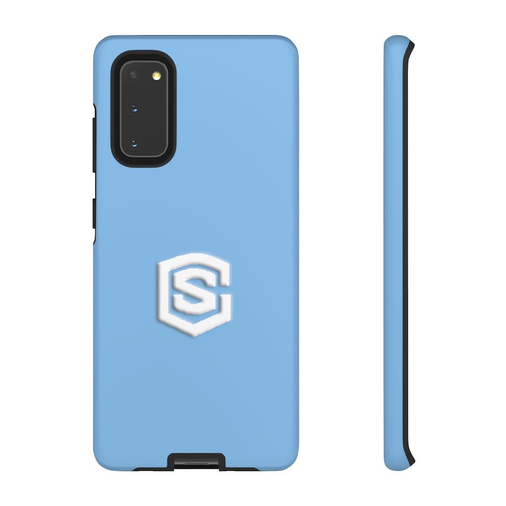 Light Blue Tough Cases White Logo