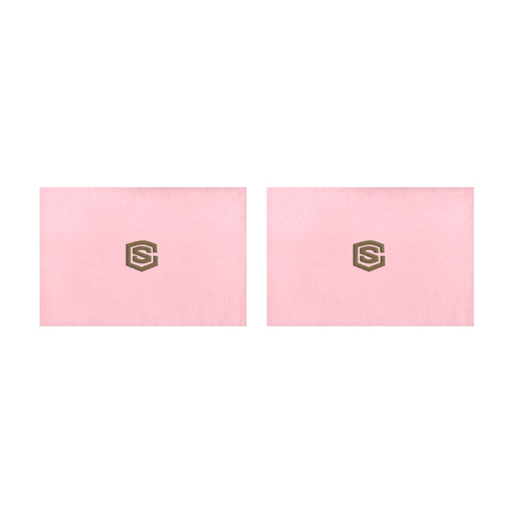 Pink Placemats 12" x 18" With Brown Logo Placemats 12" x 18" (Set of 2)