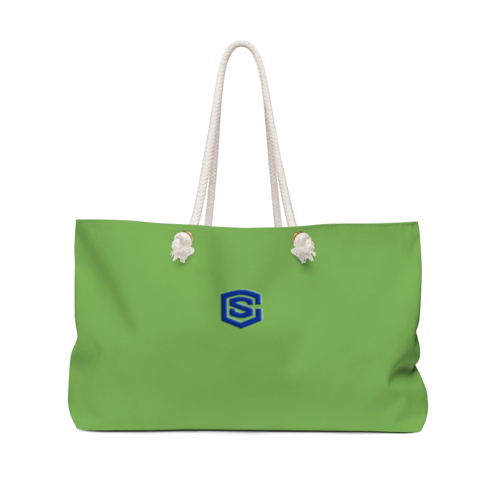 Green Weekender Bag Red Logo