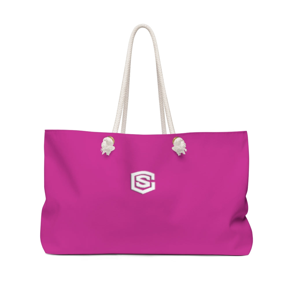 Pink Weekender Bag White Logo