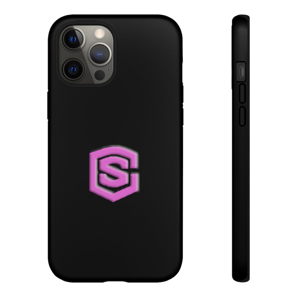 Black Tough Cases Pink Logo