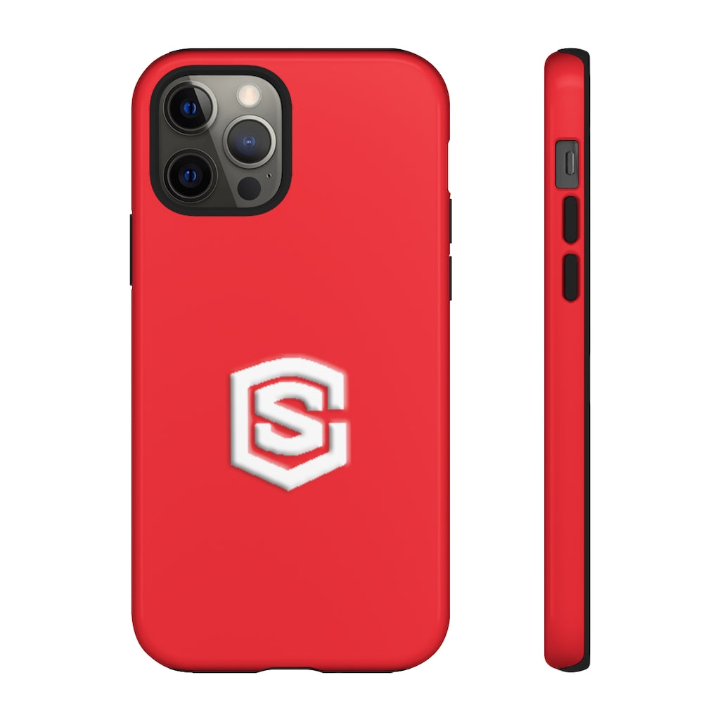 Red Tough Cases White Logo