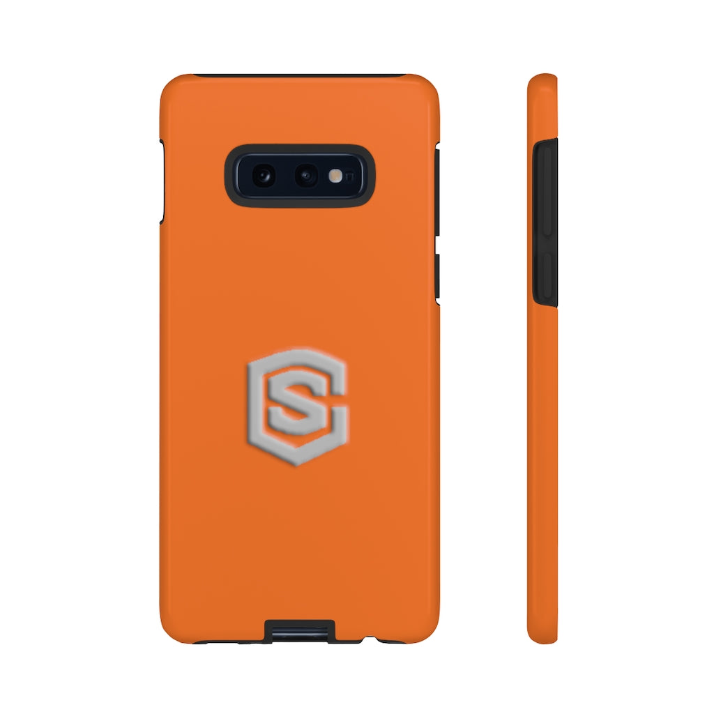 Orange Tough Cases Silver Logo