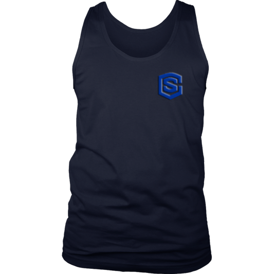 District Mens Tank WITH BLUE LOGO