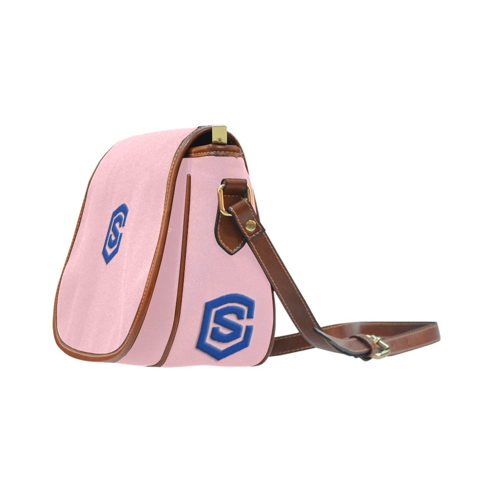 PINK Saddle Bag WITH BLUE LOGO Saddle Bag (Model 1649) (Small)