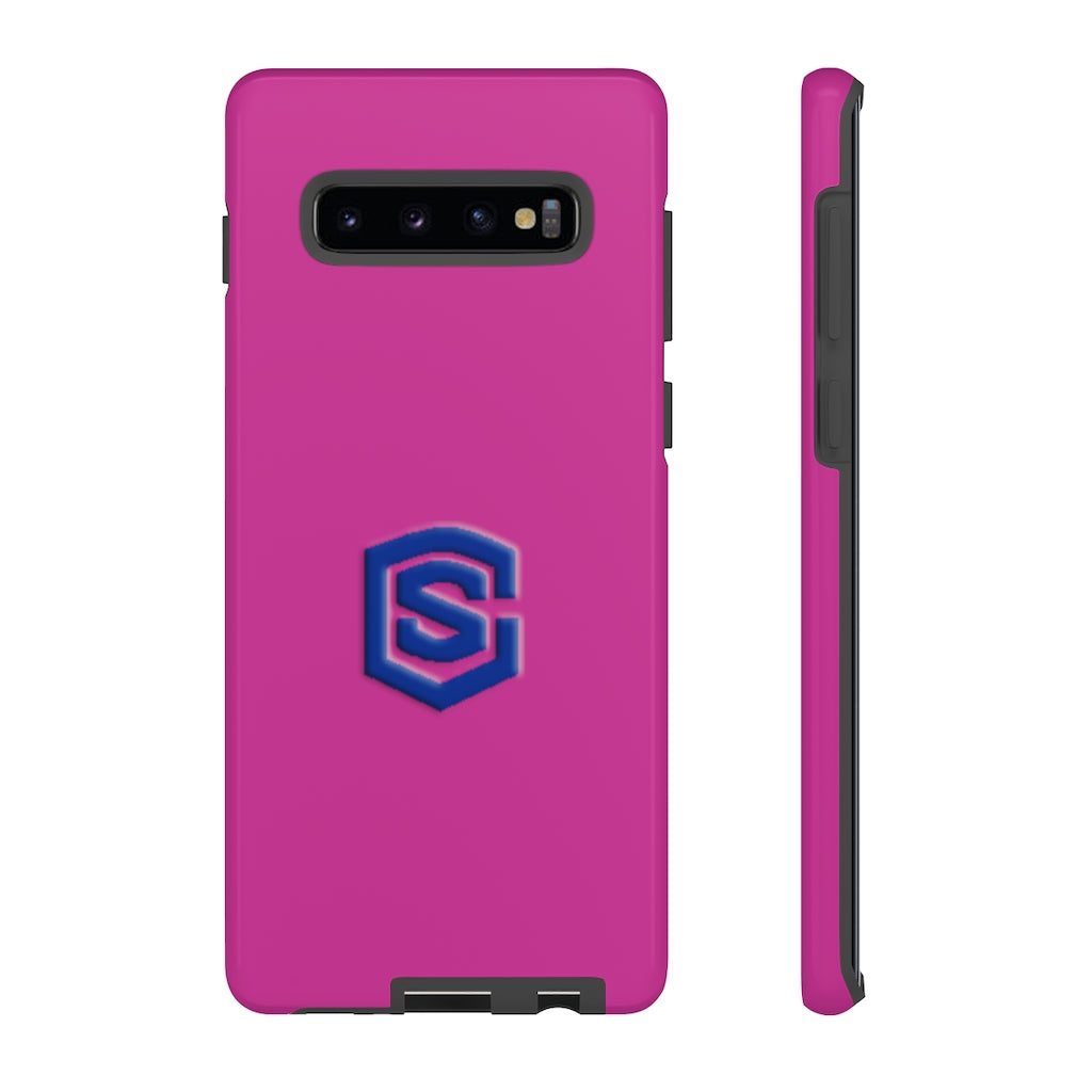 Pink Tough Cases Blue Logo