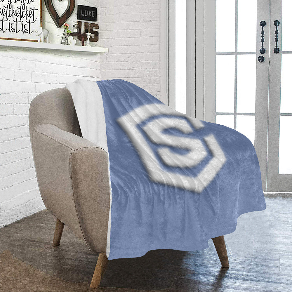 Blue Ultra-Soft Micro Fleece Blanket White Logo Ultra-Soft Micro Fleece Blanket 30"x40"