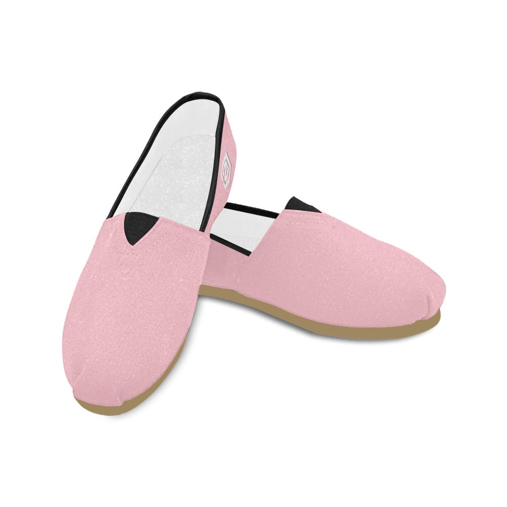 PINK casual shoes for women WITH WHITE LOGO Casual Canvas Women's Shoes (Model 004) (Designs are mirrored)