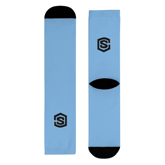 Blue Sublimation Crew Socks (EU) Blue Logo