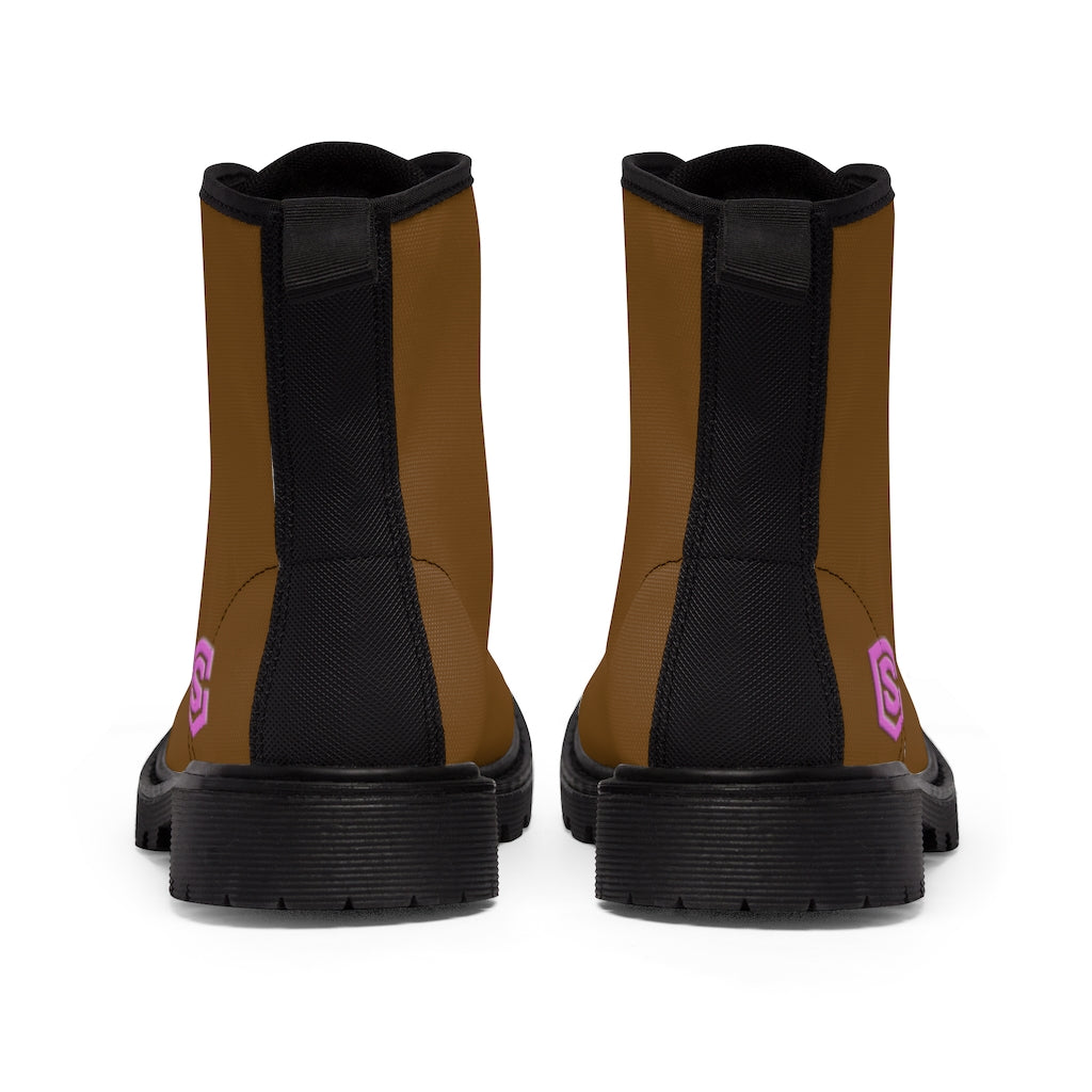 Brown Men's Canvas Boots Violet Logo