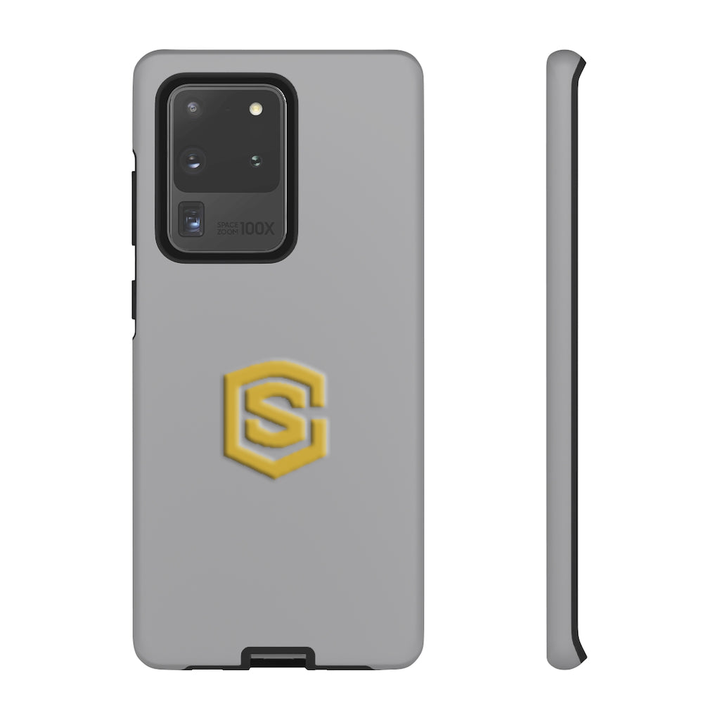 Grey Tough Cases Gold Logo
