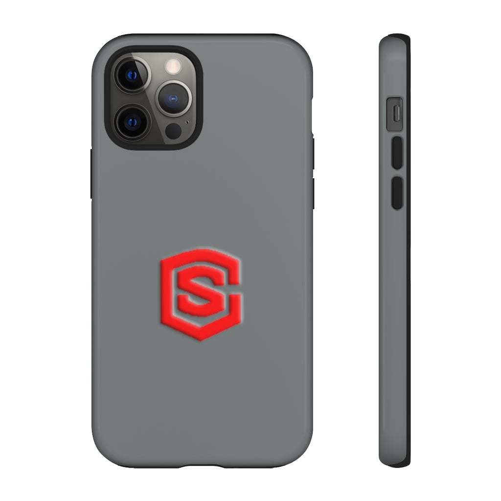 Grey Tough Cases Red Logo