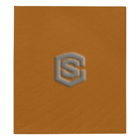 Brown Quilt with Gray Logo Custom Quilt  70" x 80"