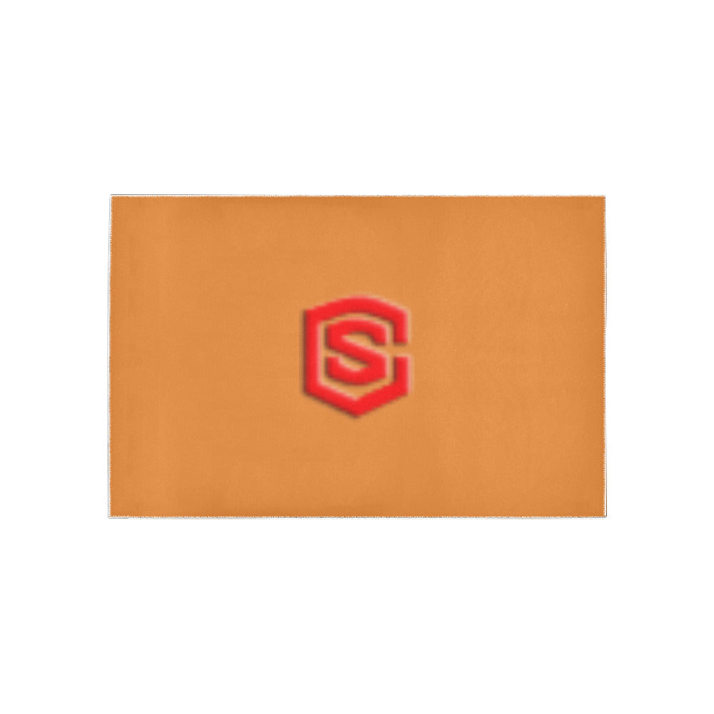 Orange Area Rug Red Logo Area Rug 5' x 3.2'