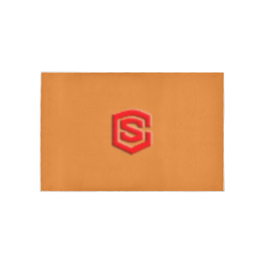 Orange Area Rug Red Logo Area Rug 5' x 3.2'