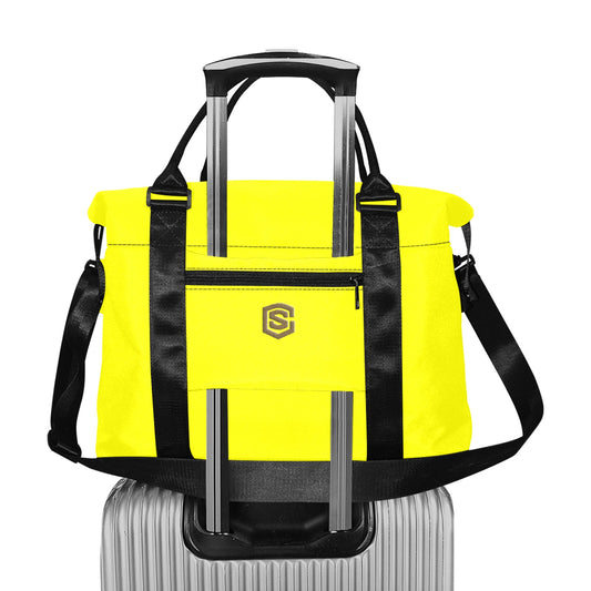 Yellow Large Capacity Duffle Bag With Brown Logo Large Capacity Duffle Bag(Model1715)
