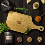 Wood Cutting Board With Handle WITH SILIVER LOGO