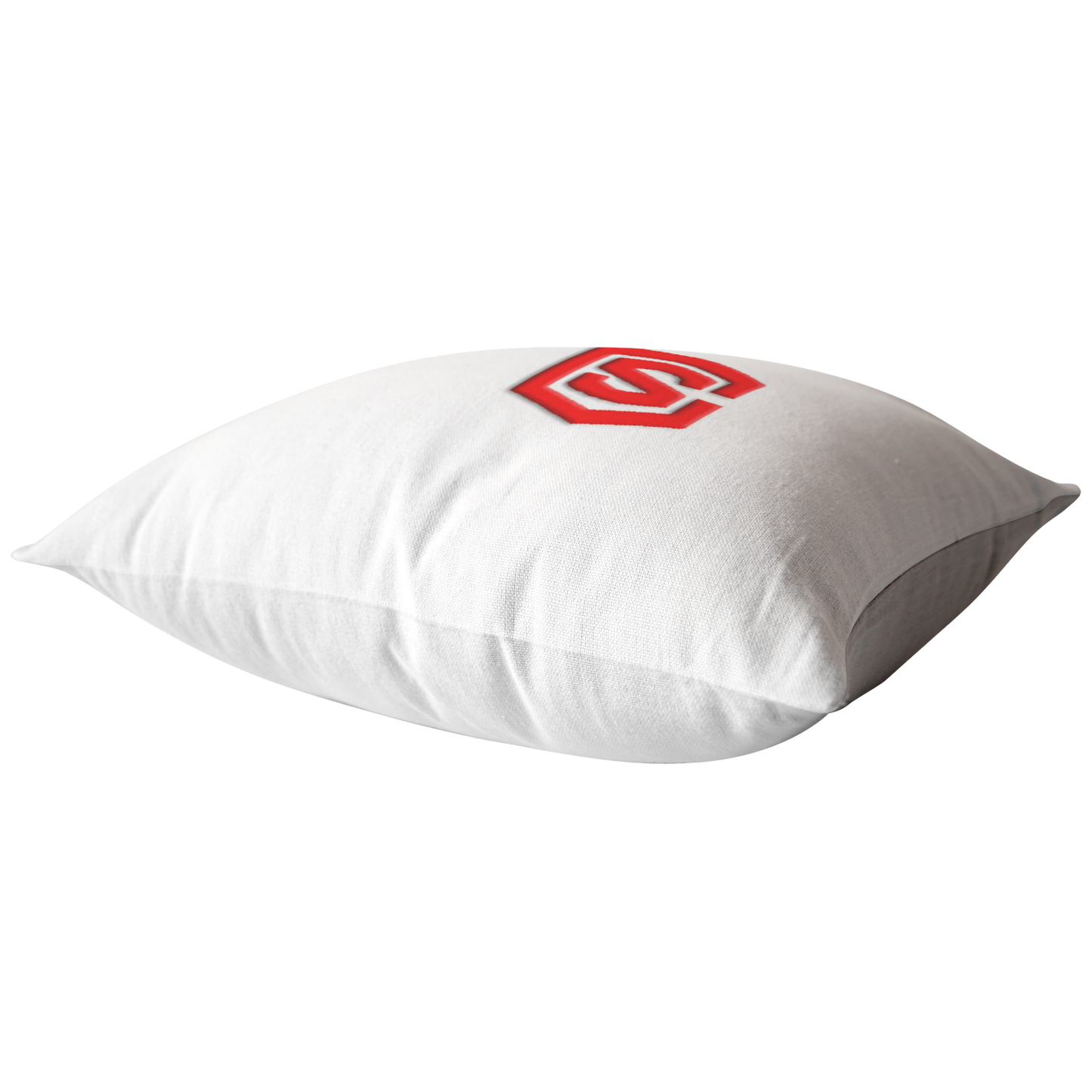 WHITE PILLOW RED LOGO