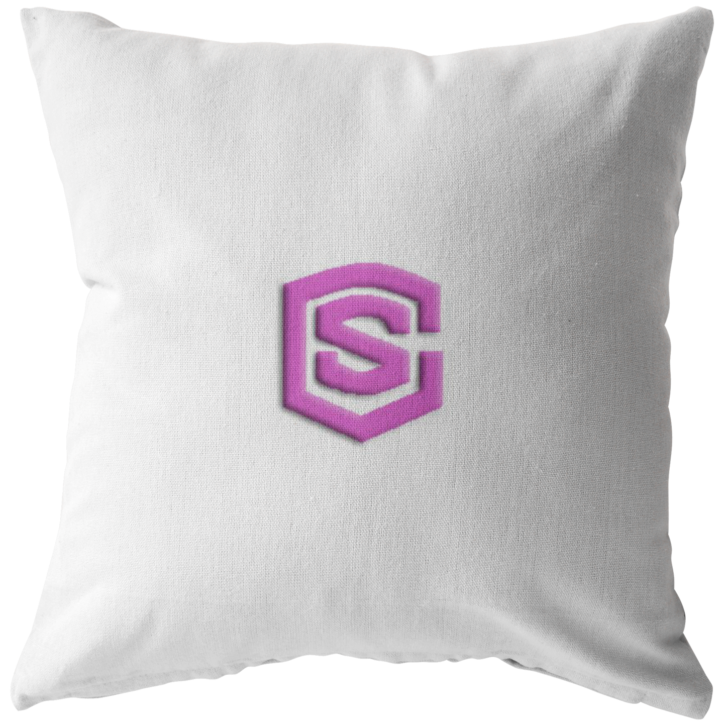 WHITE PILLOW PINK LOGO