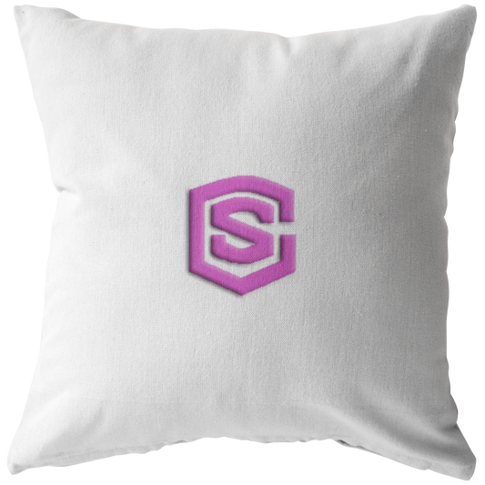 WHITE PILLOW PINK LOGO