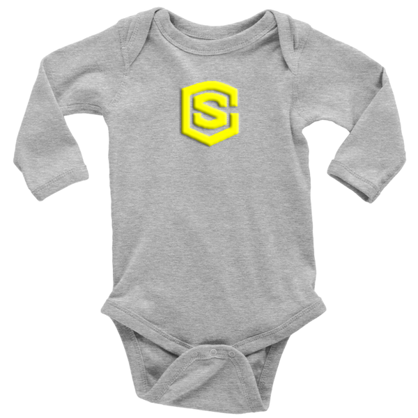 Long Sleeve Baby Bodysuit WITH YELLOW LOGO