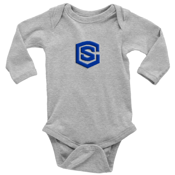 Long Sleeve Baby Bodysuit WITH BLUE LOGO