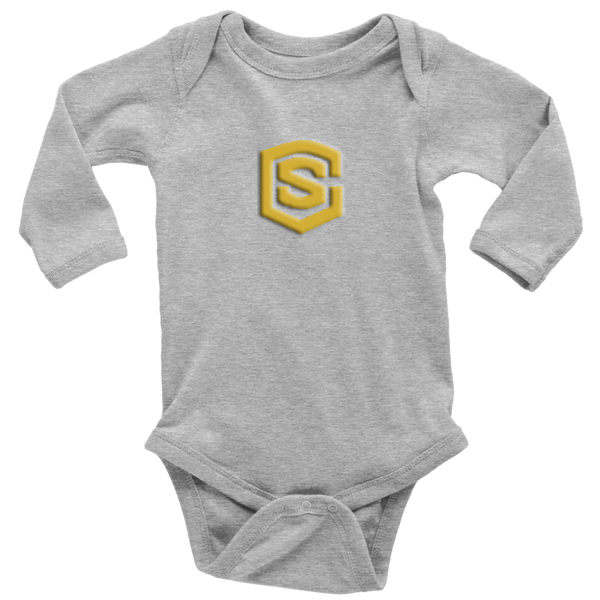 Long Sleeve Baby Bodysuit WITH GOLD LOGO