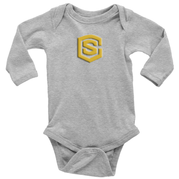 Long Sleeve Baby Bodysuit WITH GOLD LOGO