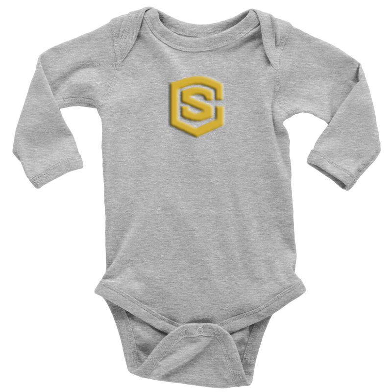 Long Sleeve Baby Bodysuit WITH GOLD LOGO