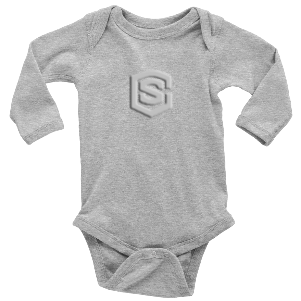 Long Sleeve Baby Bodysuit WITH SILIVER LOGO