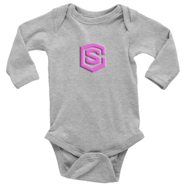 Long Sleeve Baby Bodysuit WITH PINK LOGO