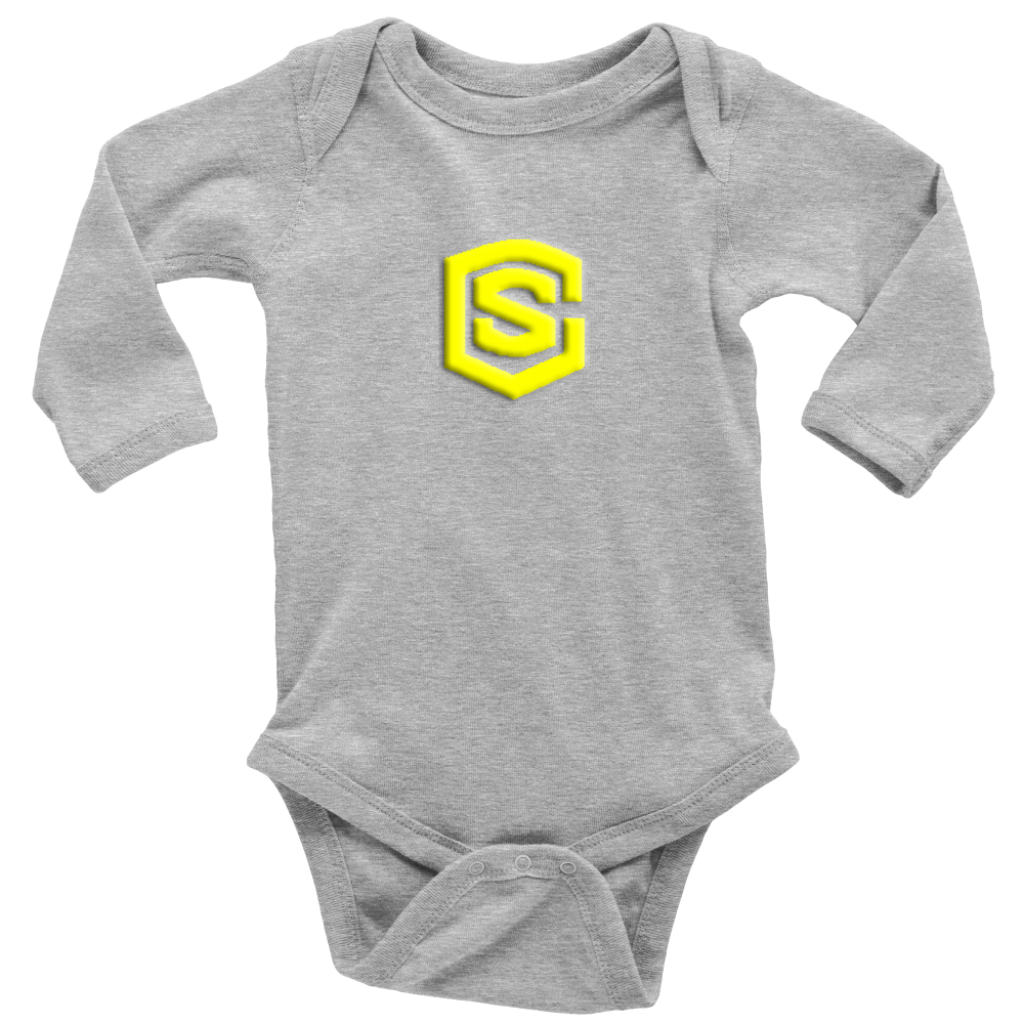 Long Sleeve Baby Bodysuit WITH YELLOW LOGO