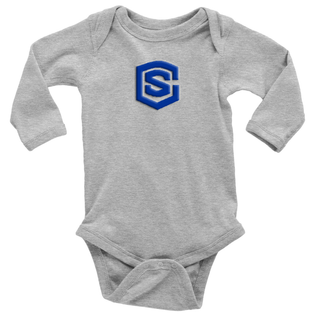 Long Sleeve Baby Bodysuit WITH BLUE LOGO