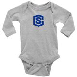 Long Sleeve Baby Bodysuit WITH BLUE LOGO