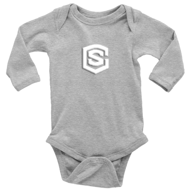 Long Sleeve Baby Bodysuit WITH WHITE LOGO