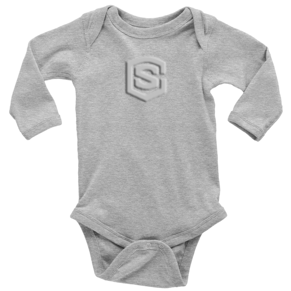 Long Sleeve Baby Bodysuit WITH SILVER LOGO