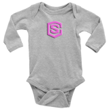 Long Sleeve Baby Bodysuit WITH PINK LOGO