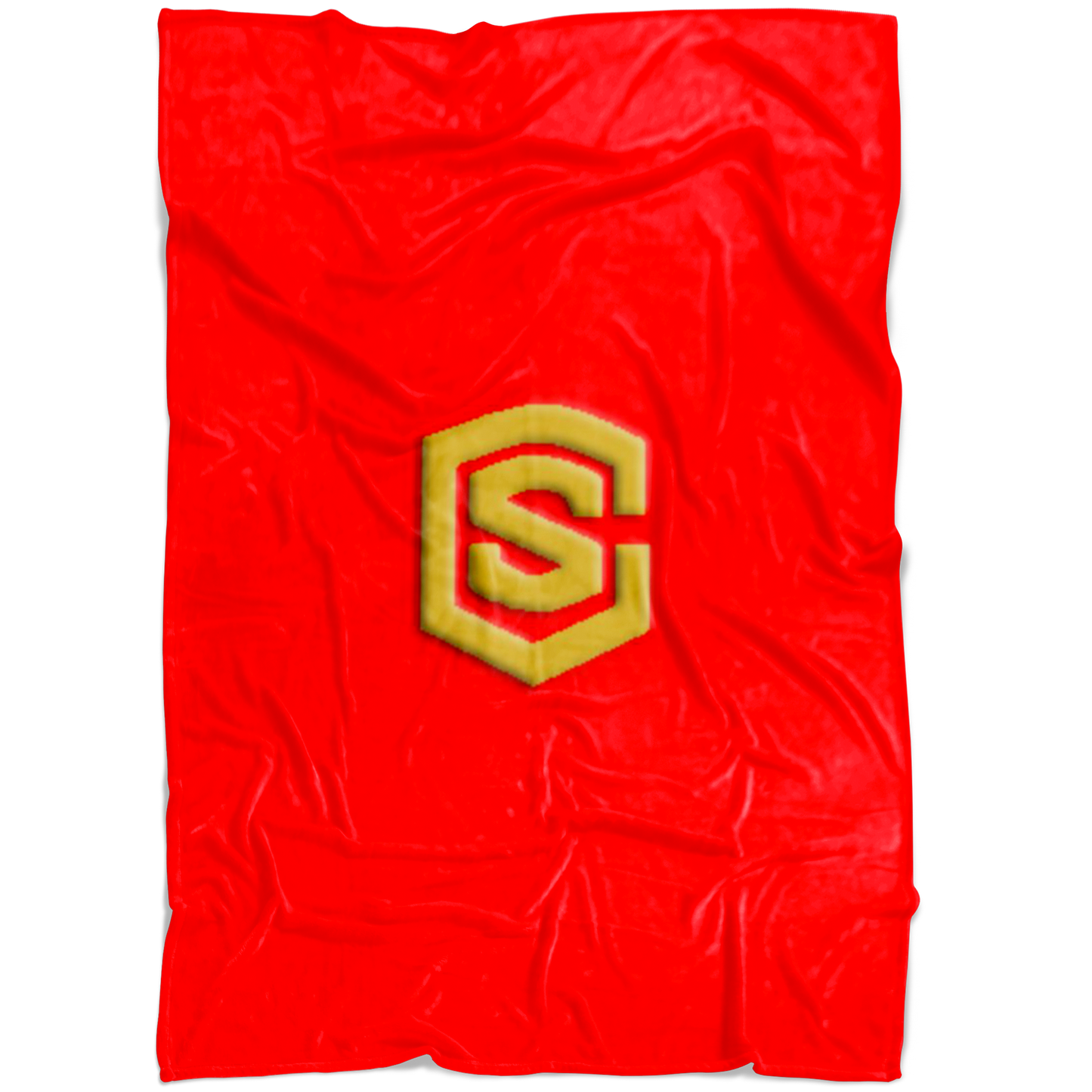 Red Fleece Blanket Gold Logo