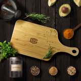 Wood Cutting Board With Handle WITH GOLD LOGO