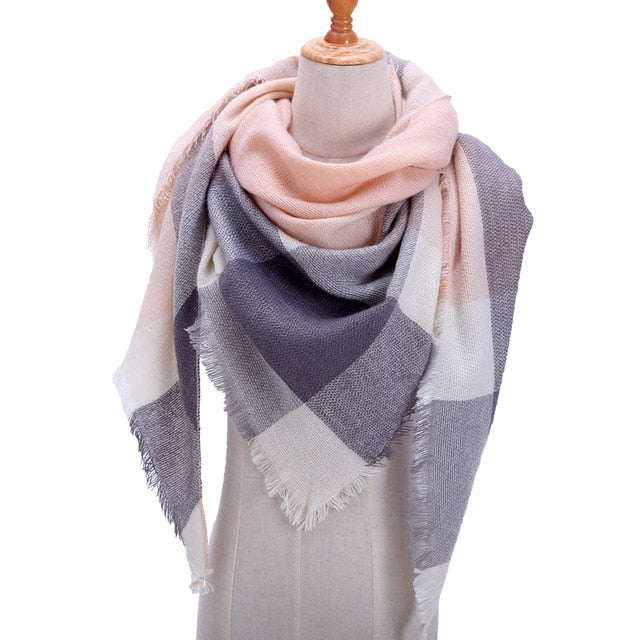 women scarf plaid warm