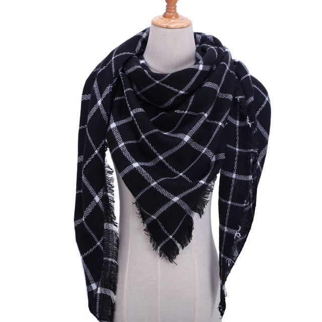 women scarf plaid warm