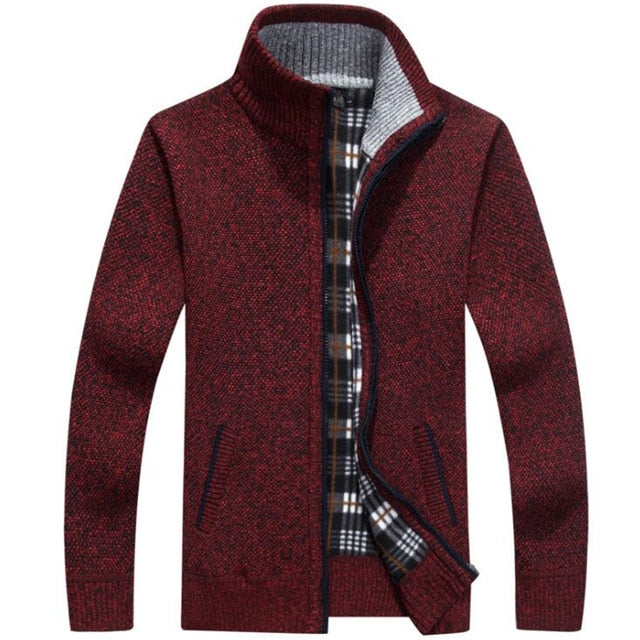 Wool Zipper Slim Fit Fleece Jacket