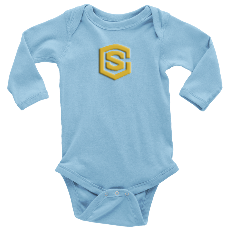 Long Sleeve Baby Bodysuit WITH GOLD LOGO