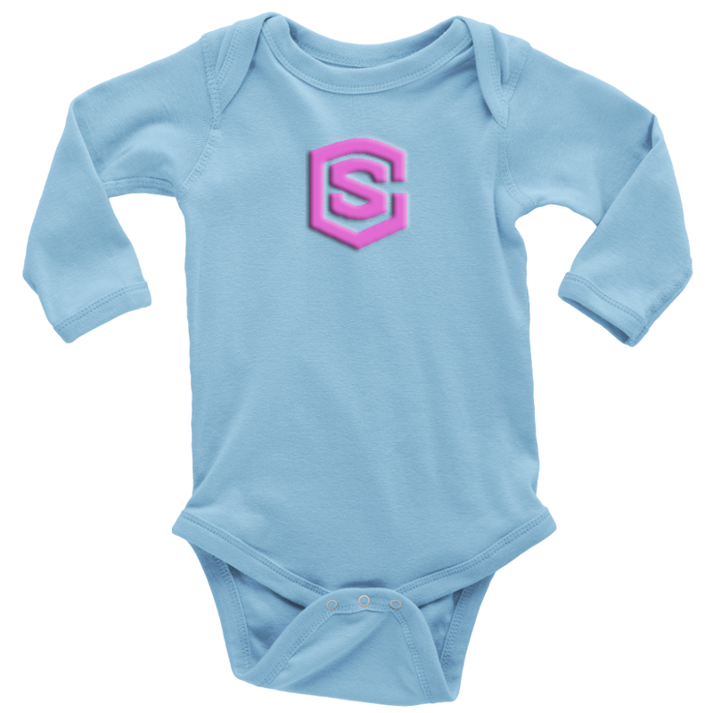 Long Sleeve Baby Bodysuit WITH PINK LOGO