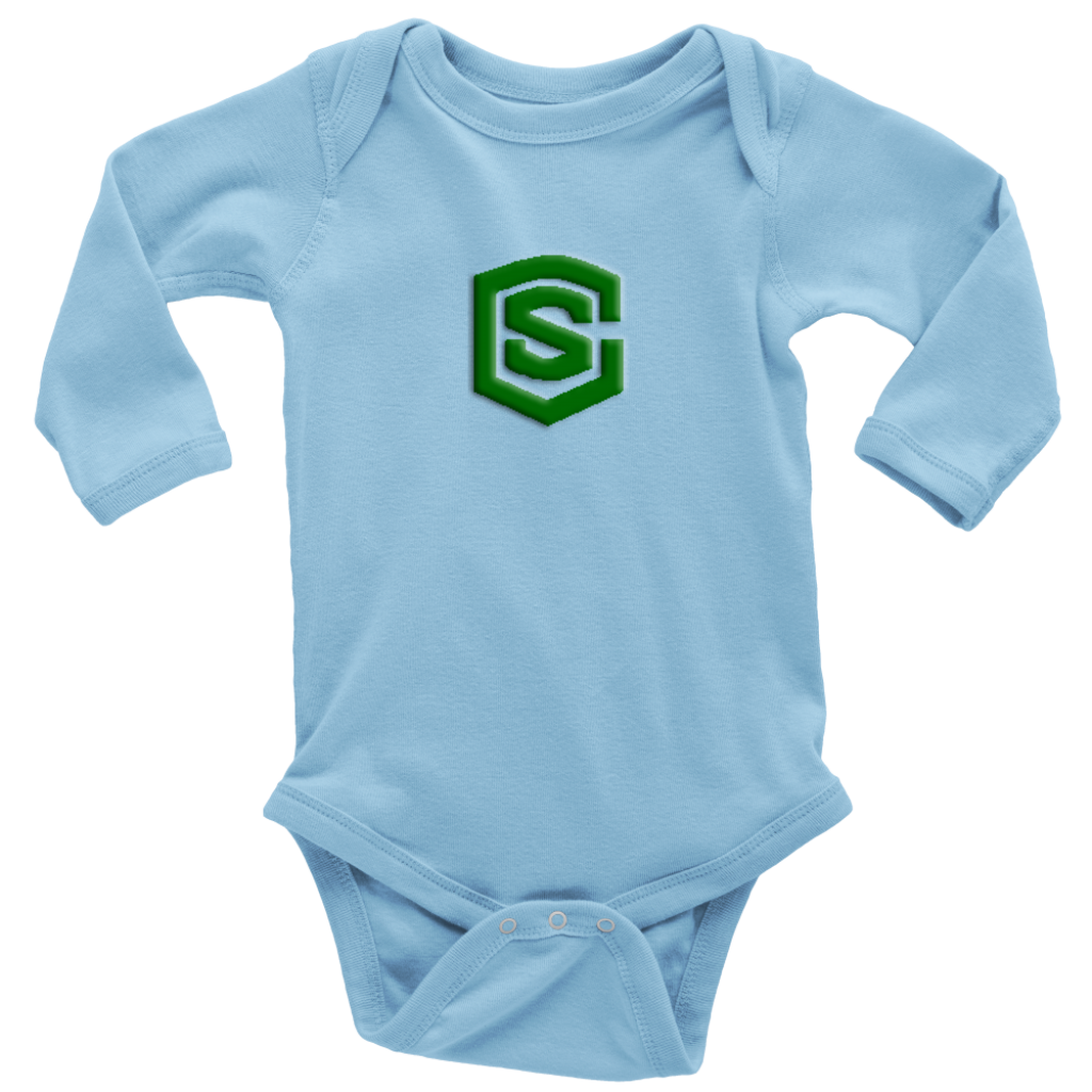 Long Sleeve Baby Bodysuit WITH GREEN LOGO