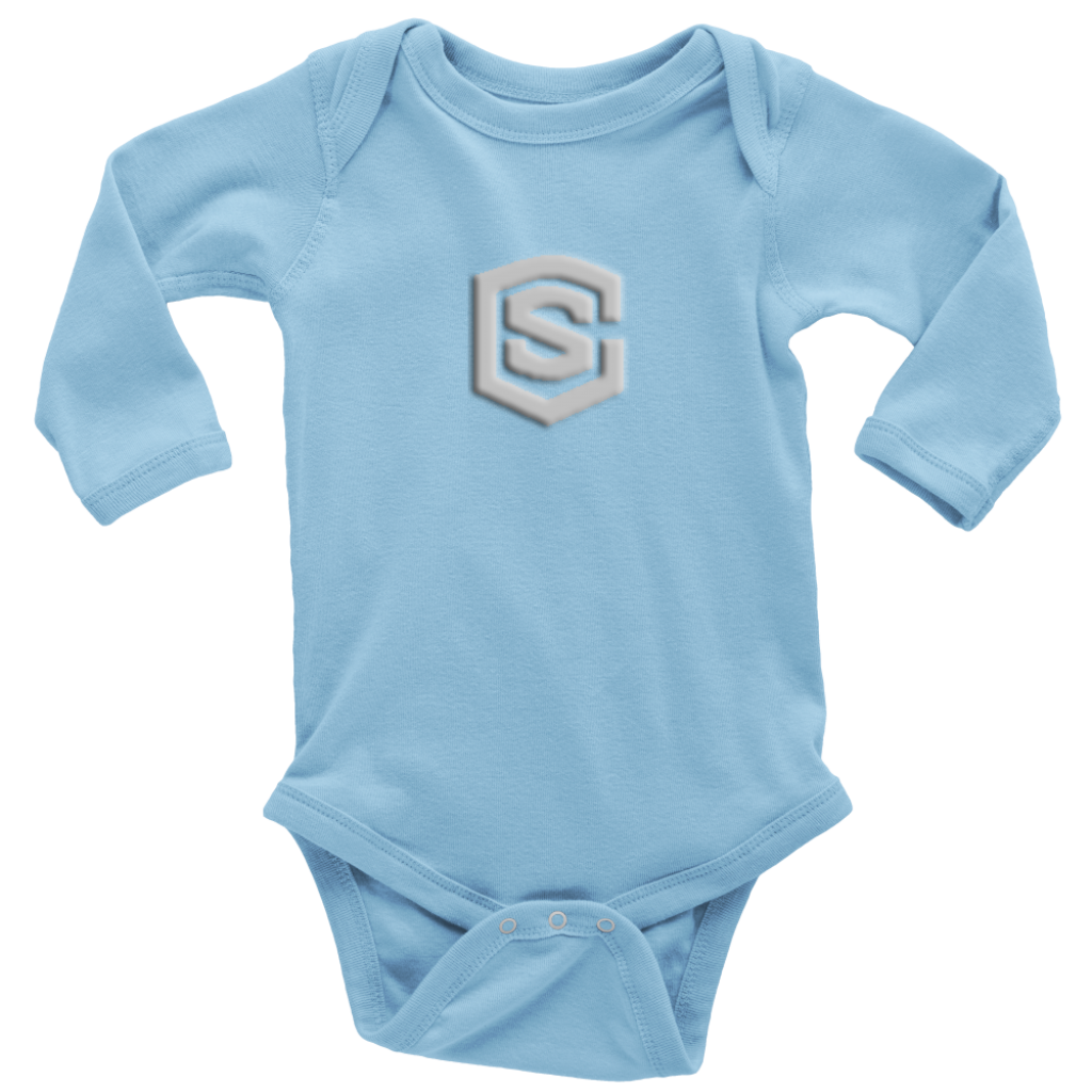 Long Sleeve Baby Bodysuit WITH SILIVER LOGO