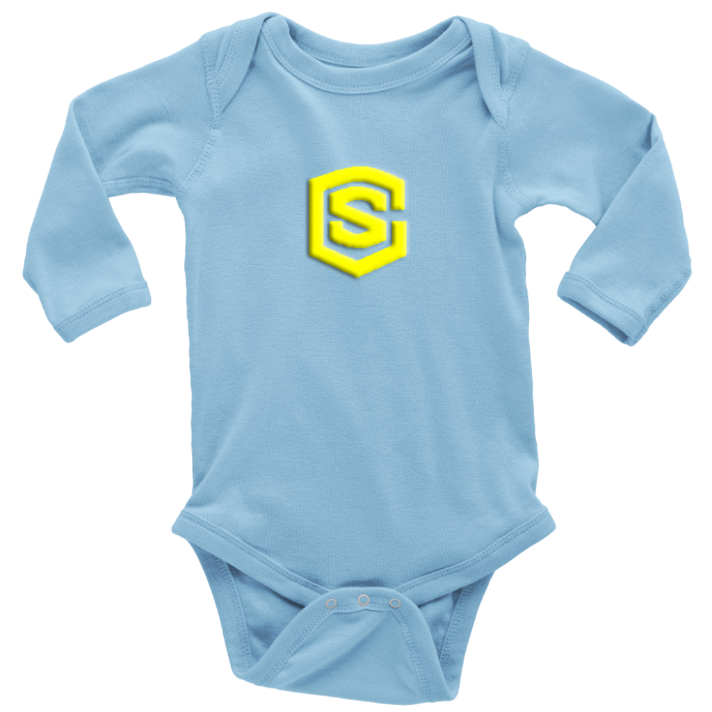 Long Sleeve Baby Bodysuit WITH YELLOW LOGO