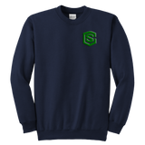 Youth Crewneck Sweatshirt WITH GREEN LOGO