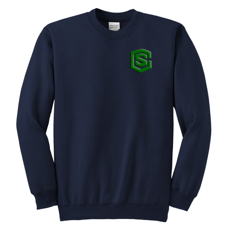 Youth Crewneck Sweatshirt WITH GREEN LOGO