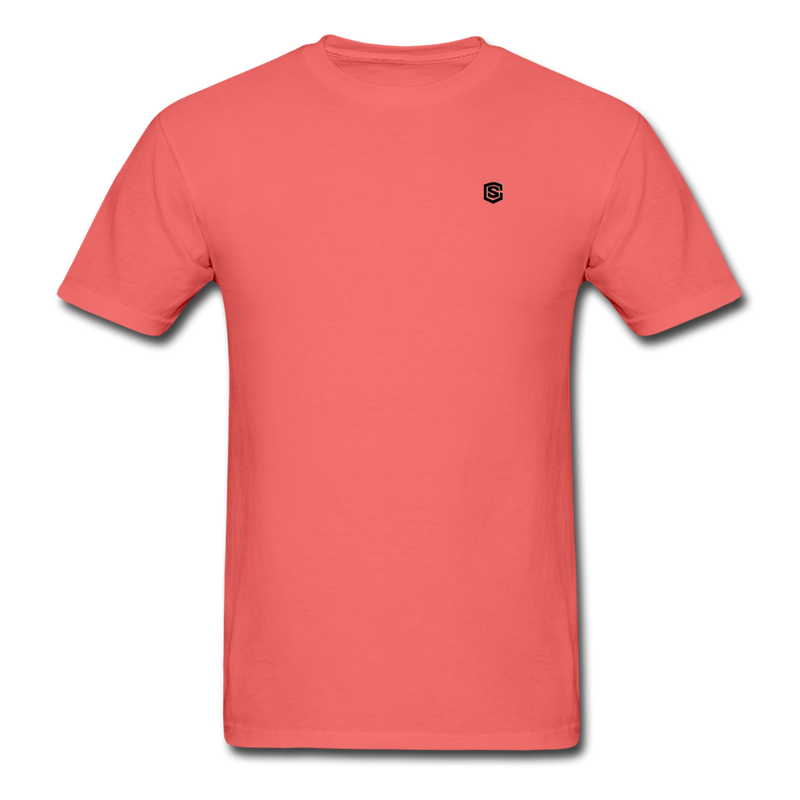 Unisex ComfortWash Garment Dyed T-Shirt WITH BLACK LOGO - coral